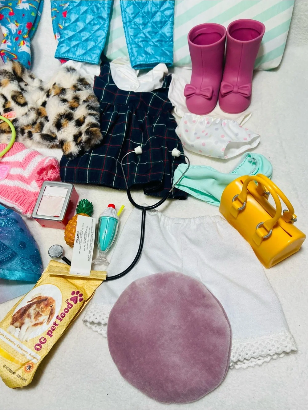 18” Doll Accessory Lot Variety Doll Carrier Jumpsuit Doll Clothes Accessoriesy